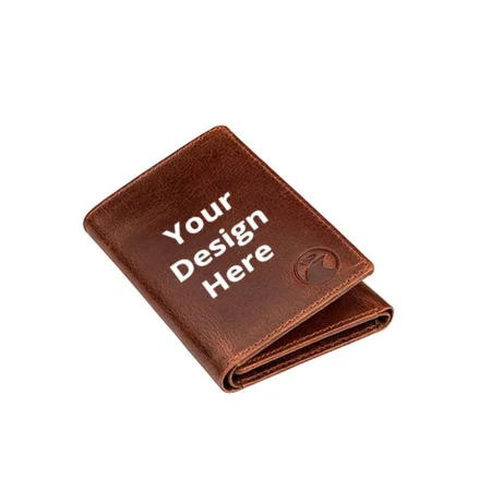 Dark Brown Customized Men's Leather Bi-Fold Wallet with Advanced RFID Shield