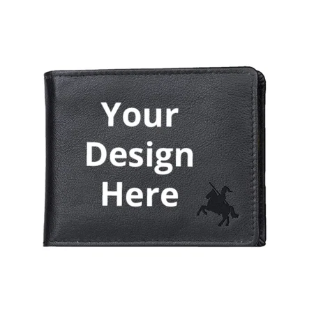 Black Customized Leather Men's RFID Blocking Wallet