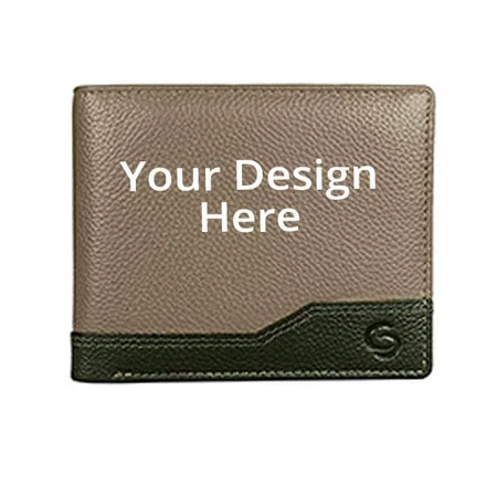 Beige Customized Getoree RFID Blocking Leather Men's Wallet