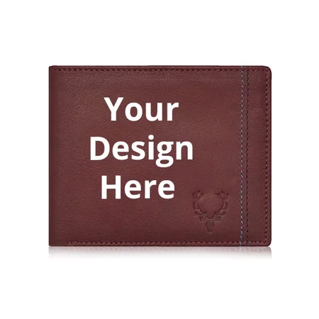 Chocolate Brown Customized Allen Solly Bi Fold Slim &amp; Light Weight Leather Stylish Casual Wallet Purse with Card Holder Compartment