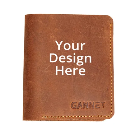Tan Brown Customized Gannet Leather Wallet For Men