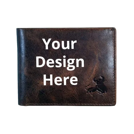 Brown Customized Men's Bifold Wallet | RFID Blocking Wallet