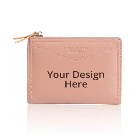 Pink Customized MINISO Two-fold Short Wallet