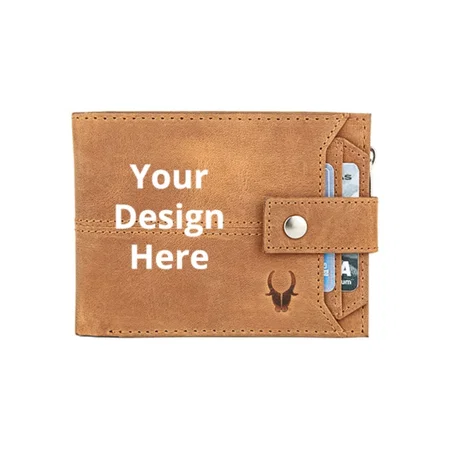 Tan Customized Wallet for Men | Ultra Strong Stitching | Handcrafted | RFID Blocking | Zip Wallet with 9 Card Slots | 2 ID Slots
