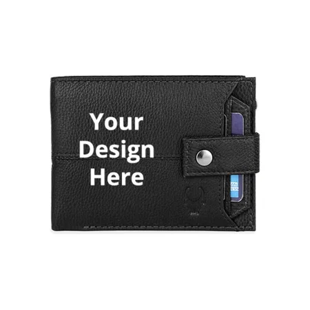 Black Customized Leather Wallet | Ultra Strong Stitching | Handcrafted | RFID Blocking | Zip Wallet with 9 Card Slots | 2 ID Slots