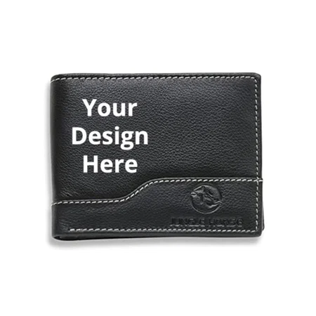 Black Customized High Quality Leather Wallet for Men, RFID Blocking